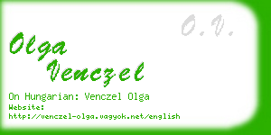 olga venczel business card